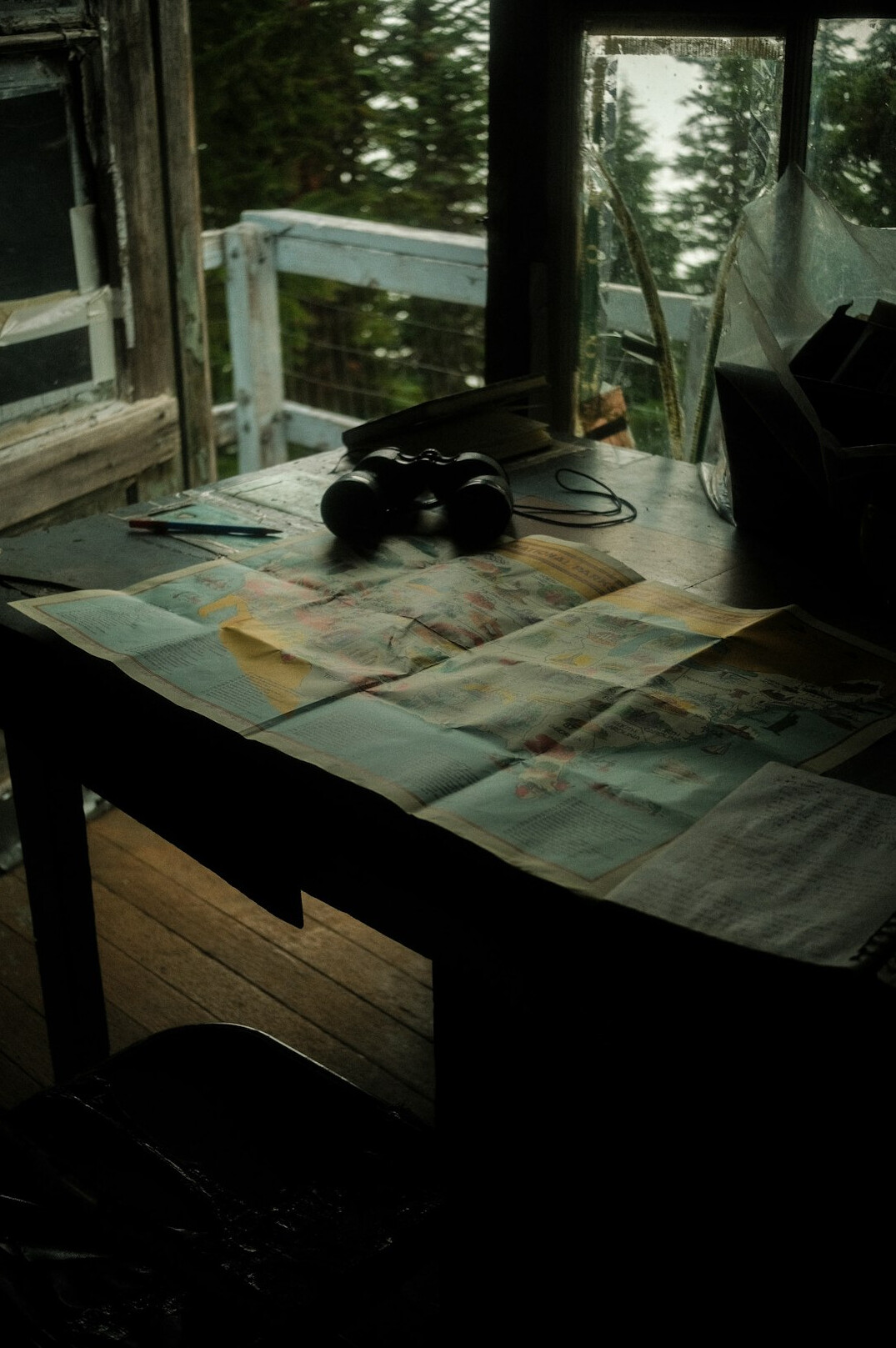 vintage map on table