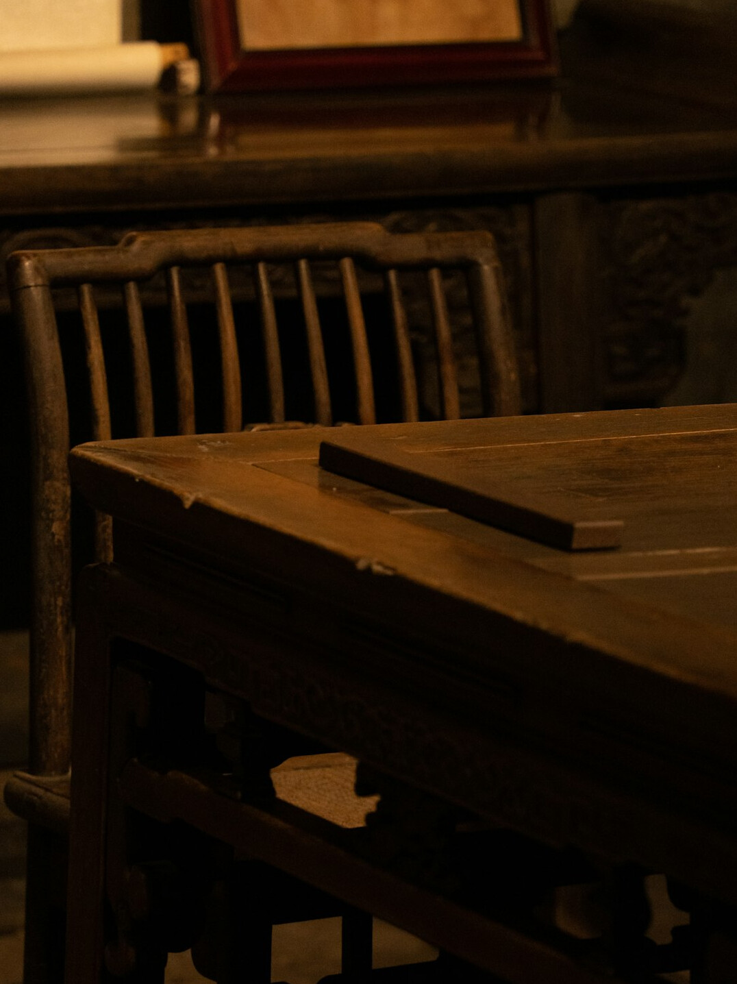 old manuscript on wooden table