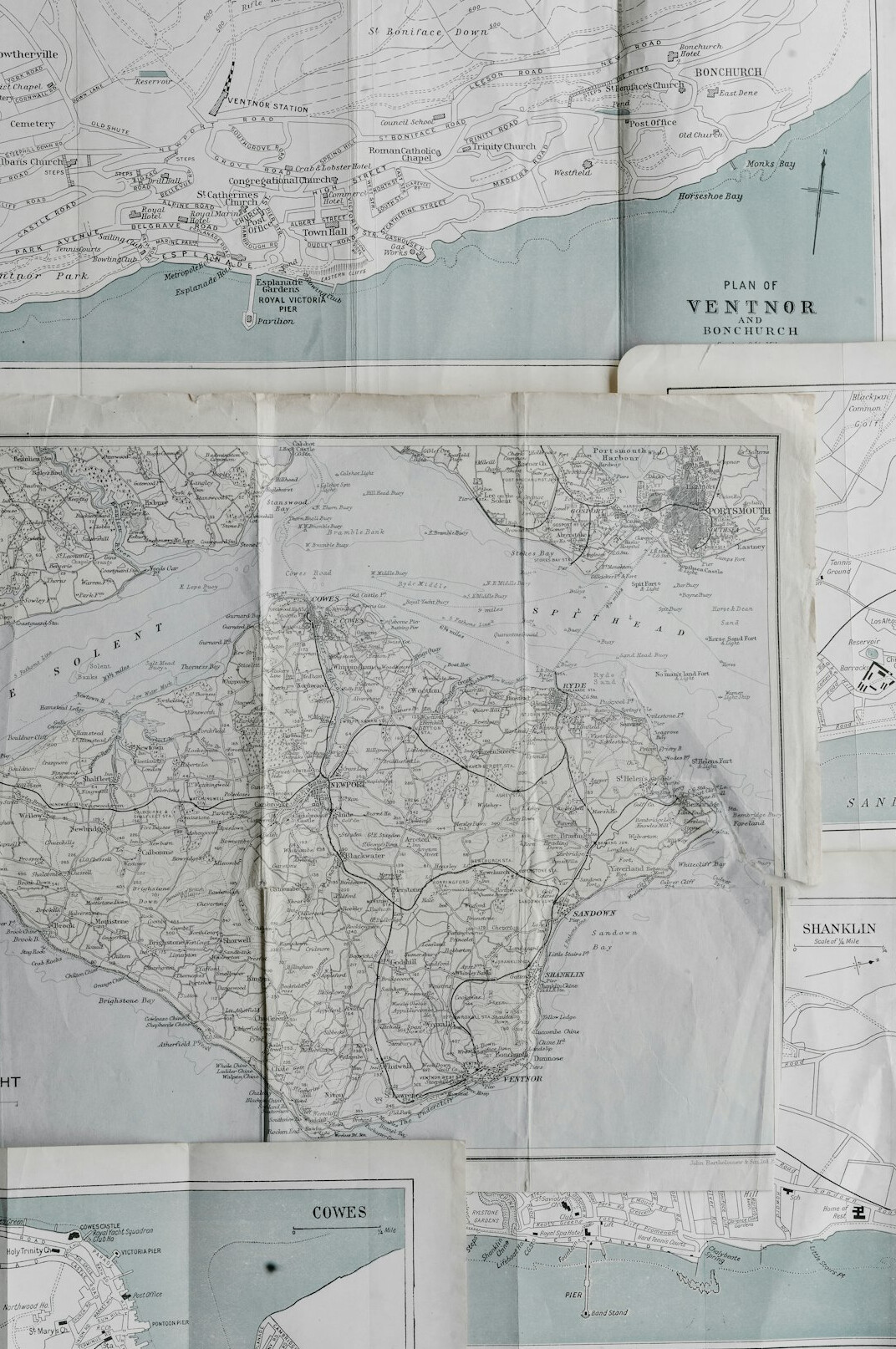 old map spread on table